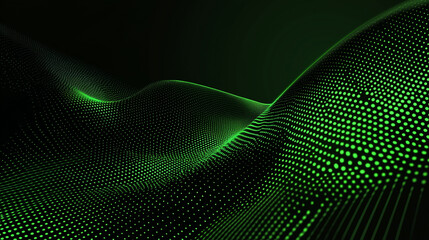 Obraz premium Abstract green halftone banner on black background. sports. Illustrations 