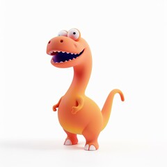 Obraz premium dinosaur In 3D style on a white background 