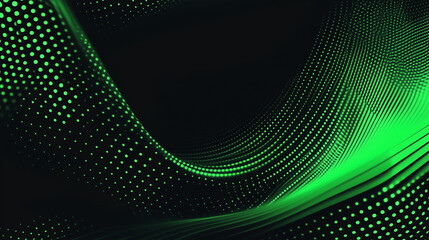 Obraz premium Abstract green halftone banner on black background. sports. Illustrations 