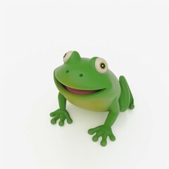 Fototapeta premium frog In 3D style on a white background 