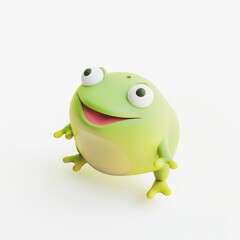 Fototapeta premium frog In 3D style on a white background 