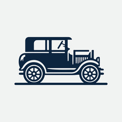 Classic retro car illustration logo vector.  
Classic muscle car vector labels, emblems and badges set. Retro vehicle, old automotive transportation logo illustration