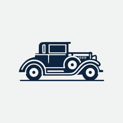 Classic retro car illustration logo vector.  
Classic muscle car vector labels, emblems and badges set. Retro vehicle, old automotive transportation logo illustration