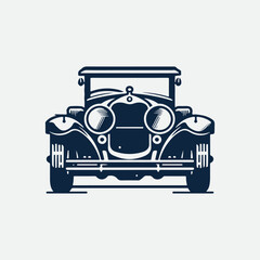 Classic retro car illustration logo vector.  
Classic muscle car vector labels, emblems and badges set. Retro vehicle, old automotive transportation logo illustration