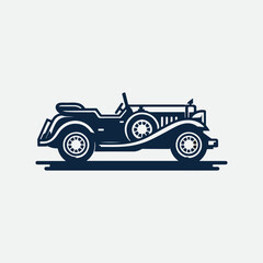 Classic retro car illustration logo vector.  
Classic muscle car vector labels, emblems and badges set. Retro vehicle, old automotive transportation logo illustration
