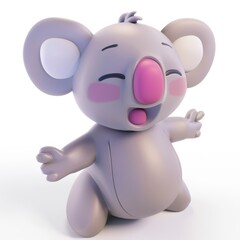 Obraz premium koala in 3D style on a white background 
