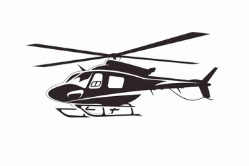 Helicopter logo icon, aircraft symbol, rotorcraft template isolated on white background