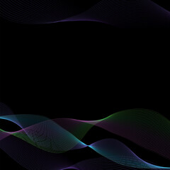 abstract wave background in black