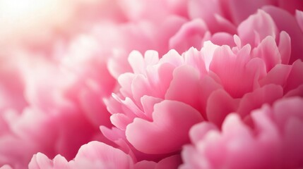 Obraz premium Close-up of delicate pink peony petals arranged in layers forming a lush floral display against a blurred background