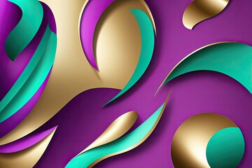 Naklejka premium Vibrant Gradient Background in Violet, Mint, and Gold with Artistic Poster Noise Motif
