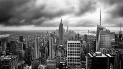 An ultra realistic photo of the new york city skyline
