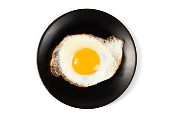 fried egg isolated on white background