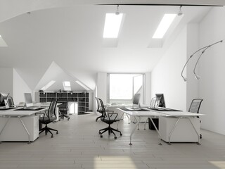 Minimalist office with ergonomic design
