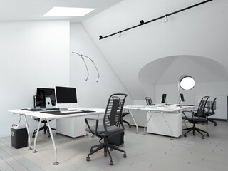 Minimalist office with ergonomic design