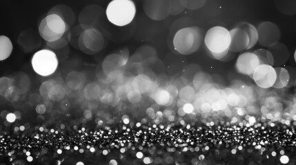 This black and white background features sparkling glitter, evoking a magical and enchanting atmosphere, ideal for artistic use