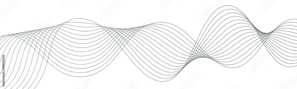 Leinwandbilder Abstract wave thin curved lines graphic for design. Element for design isolated on white. Concept technology ai graphics modern pattern. Background lines wave stripe design.