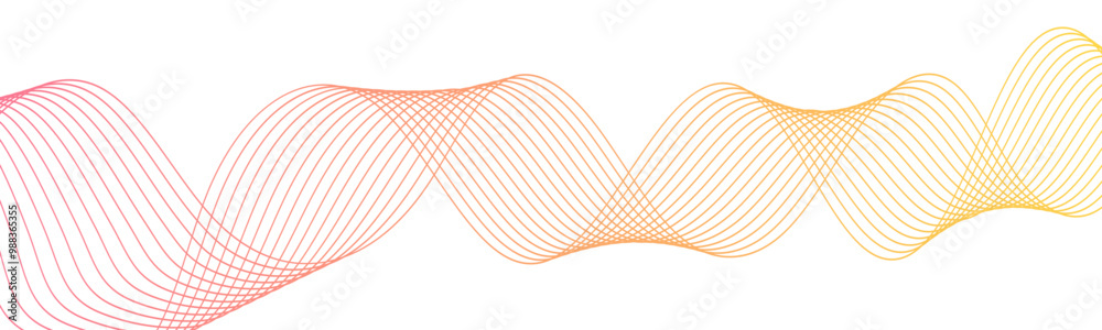 Leinwandbilder Abstract wave thin curved lines graphic for design. Element for design isolated on white. Concept technology ai graphics modern pattern. Background lines wave stripe design.