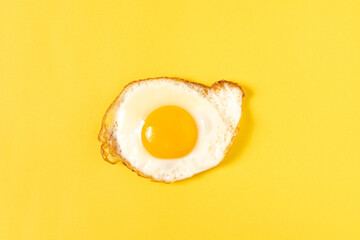 fried egg isolated on yellow background