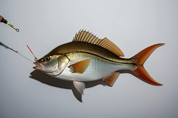 Sleek Sunfish on a Blank Surface: Aquatic Wildlife Catch and Sportfishing Trophy