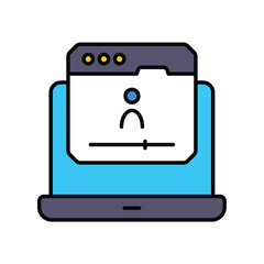 vlog color line icon with white background vector stock illustration