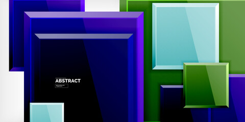 Shiny glossy metallic or plastic square design background. Vector Illustration For Wallpaper, Banner, Background, Card, Book Illustration, landing page