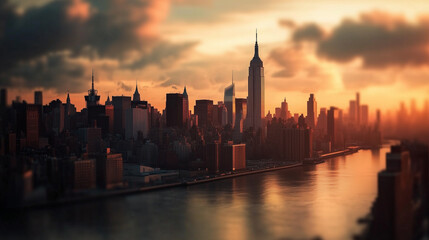 Obraz premium An ultra realistic photo of the new york city skyline 