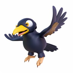 Hawk in 3D style on a white background
