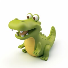 Fototapeta premium crocodile in 3D style on a white background 