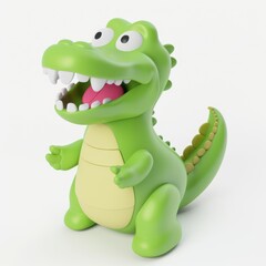 Fototapeta premium crocodile in 3D style on a white background 