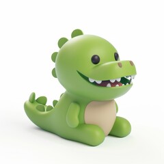 Obraz premium crocodile in 3D style on a white background 