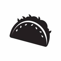 Taco with Tortilla Shell Mexican Lunch Flat Vector Icon for Food Apps and Websites