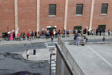 Demonstration in the street against the tourists flats