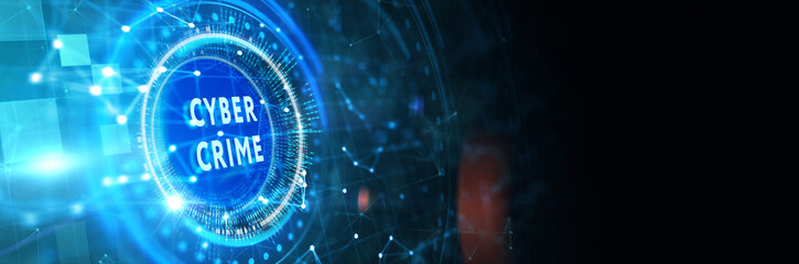 The concept of a cyber attack on a computer network. Cyber crime and internet privacy hacking. 3d illustration