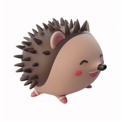 hedgehog in 3D style on a white background
