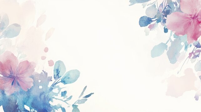 A soft watercolor border hand-painted in gentle hues creating an artistic touch on a white background suitable for creative layouts