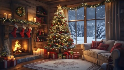 christmas tree in the room