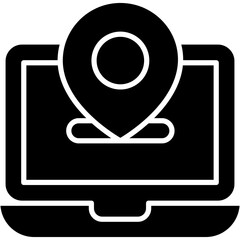 Vector Icon Destination, laptop, location, map, navigation