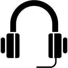 Vector Icon headphone, essential, , object, mic, electronics