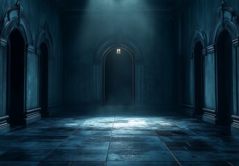 Fototapeta premium The Forgotten Realm: Exploring a Lost World Shrouded in Silence and Mystery 静寂と謎に包まれた失われた世界を探索する：忘れられた領域。Generative AI