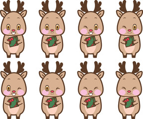 リスマスのトナカイとプレゼント