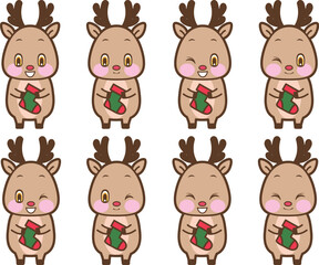 リスマスのトナカイと靴下