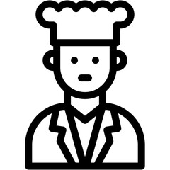 Vector Icon chef, professional, service, hotel, boy