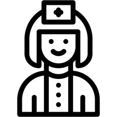 Vector Icon Physician, nurse, doctor, health care, female nurse