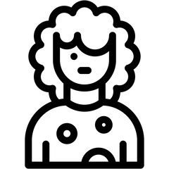 Vector Icon hairdresser, coiffeur, hairstylist, hair salon, curly hair