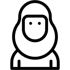 Vector Icon Muslim, woman, wearing hijab, female