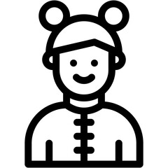 Vector Icon User, girl, young, avatar, teenager