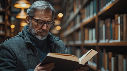 handsome university professor helping student in wheelchair showing him book for his thesis in library
