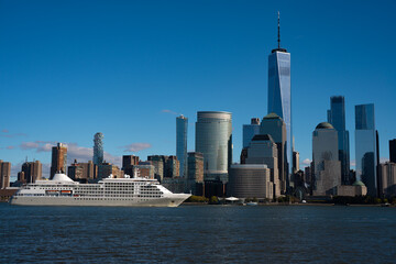 Obraz premium New York City. Manhattan downtown skyline skyscrapers. New York City skyline, cityscape of Manhattan in USA.