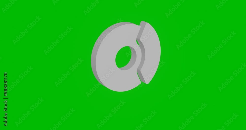 Poster animation of rotation of a white auto brakes with shadow. simple and complex rotation. seamless loop