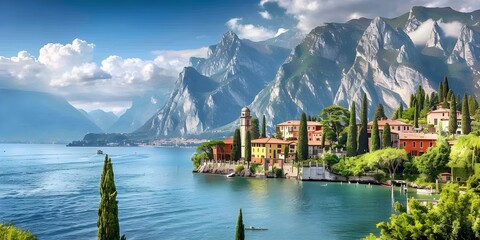 Majestic Lake Garda Surrounded by Lush Nature and Villas
